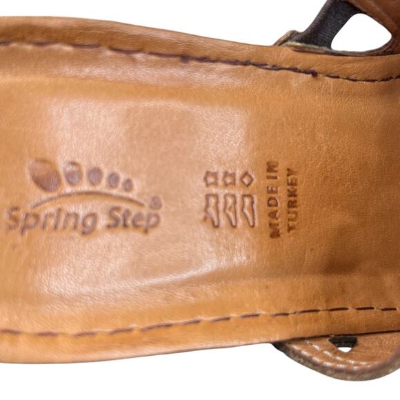 Spring Step Women’s Fusawedge Brown Leather Wedge Sandal Size 39 US 8.5 - Picture 10 of 12